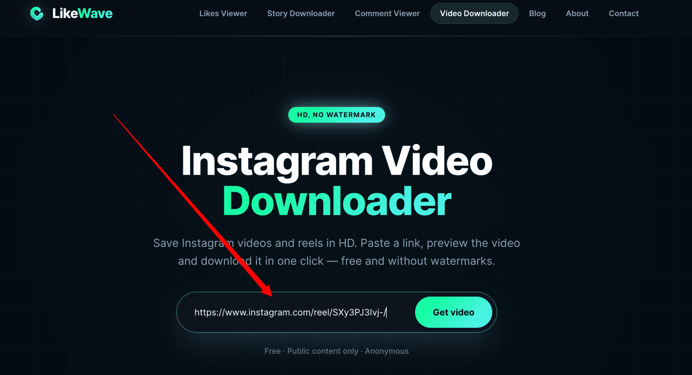 Instagram to MP4 - Go to the LikeWave Video Downloader page